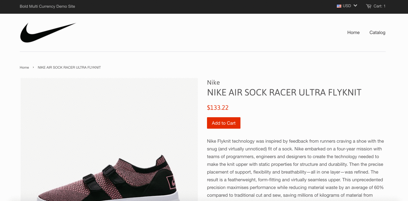 multicurrency Nike image