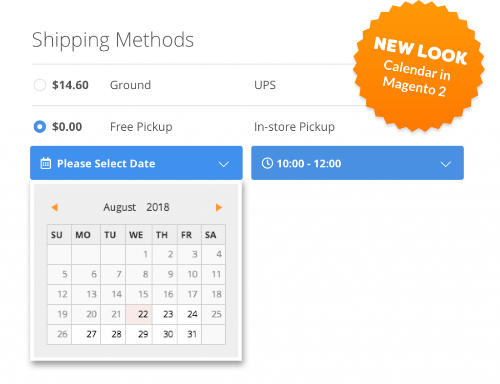 Introducing the New Look for Calendar & Pickup in Magento 2