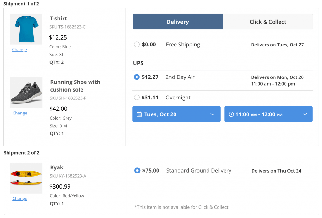 Enhanced Checkout's split checkout view