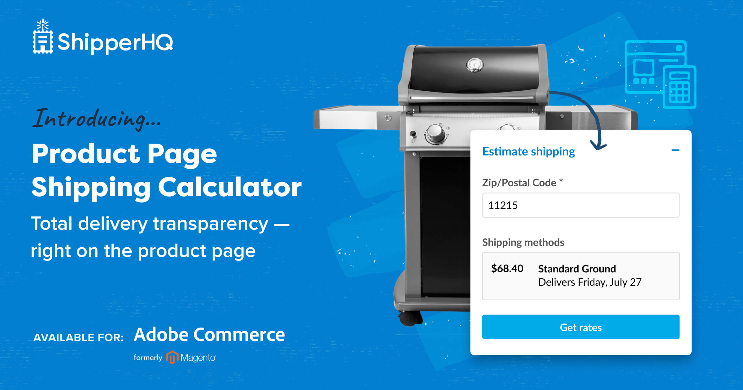 ShipperHQ's product page shipping calculator
