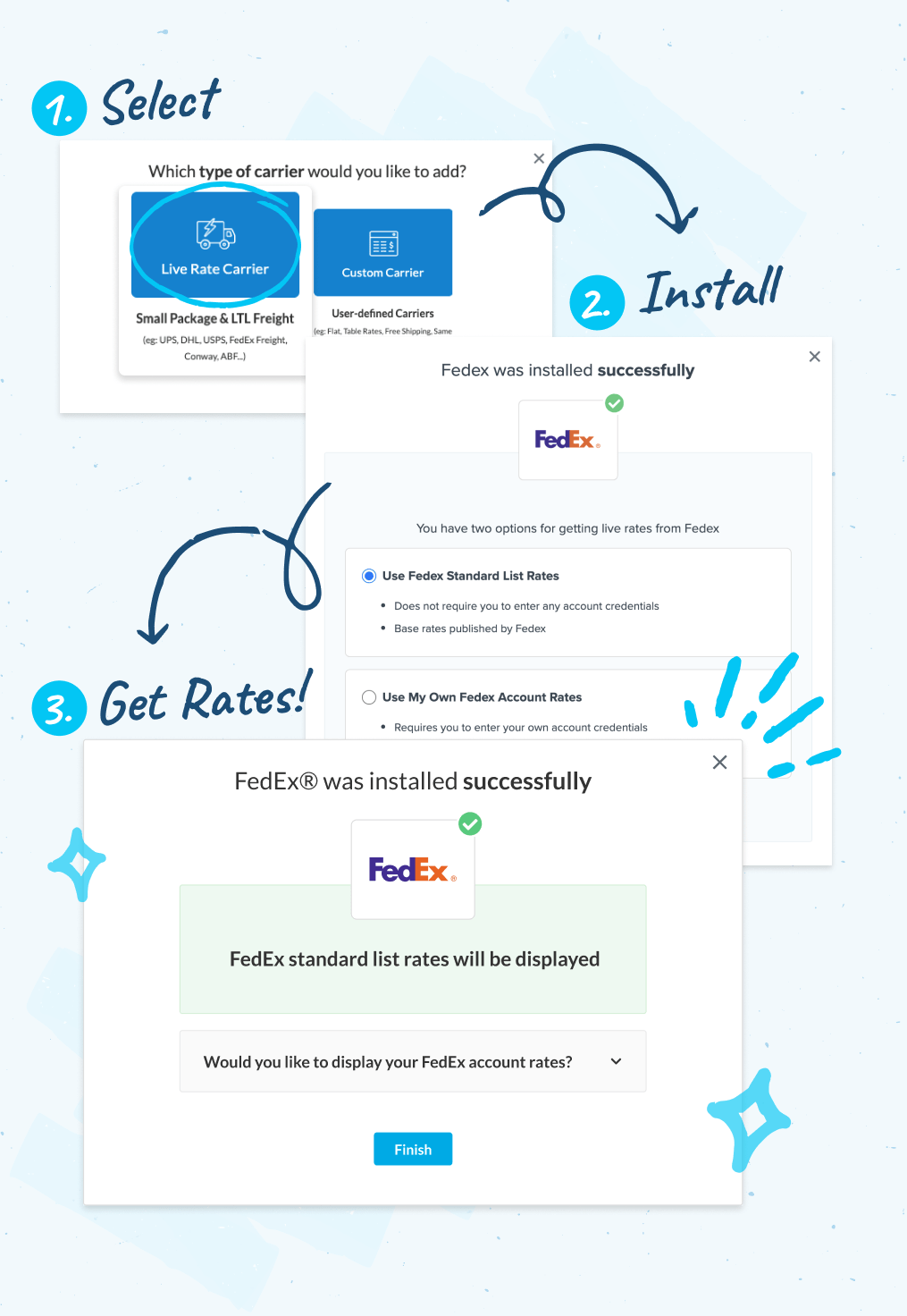 Integrate carrier rates into your checkout system.