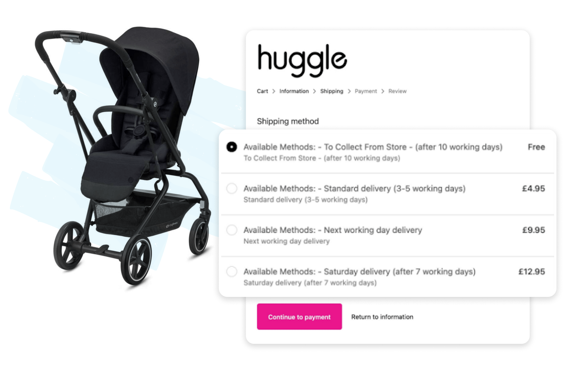 Huggle in-store pickup