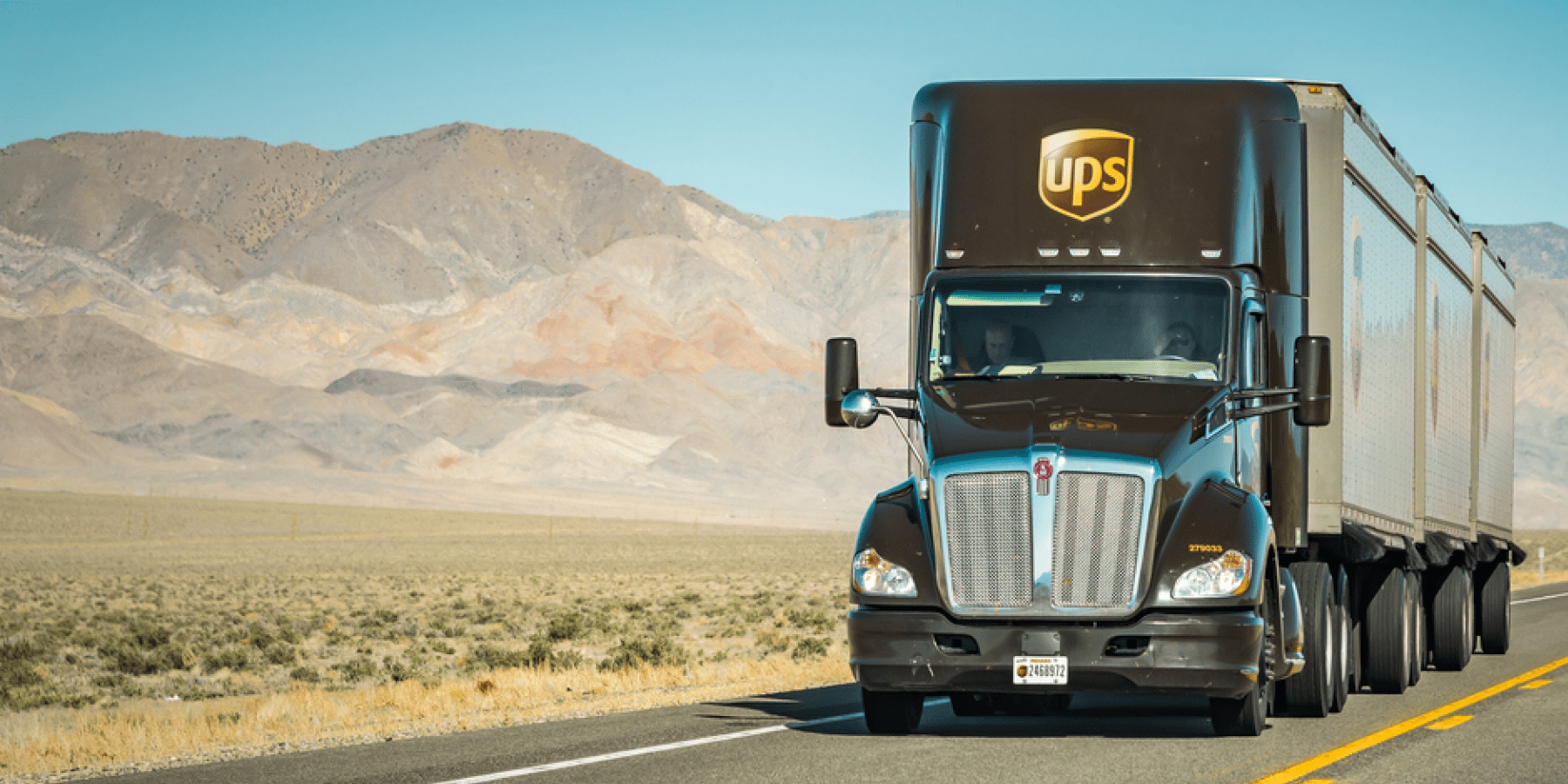 UPS Truck on desert highway