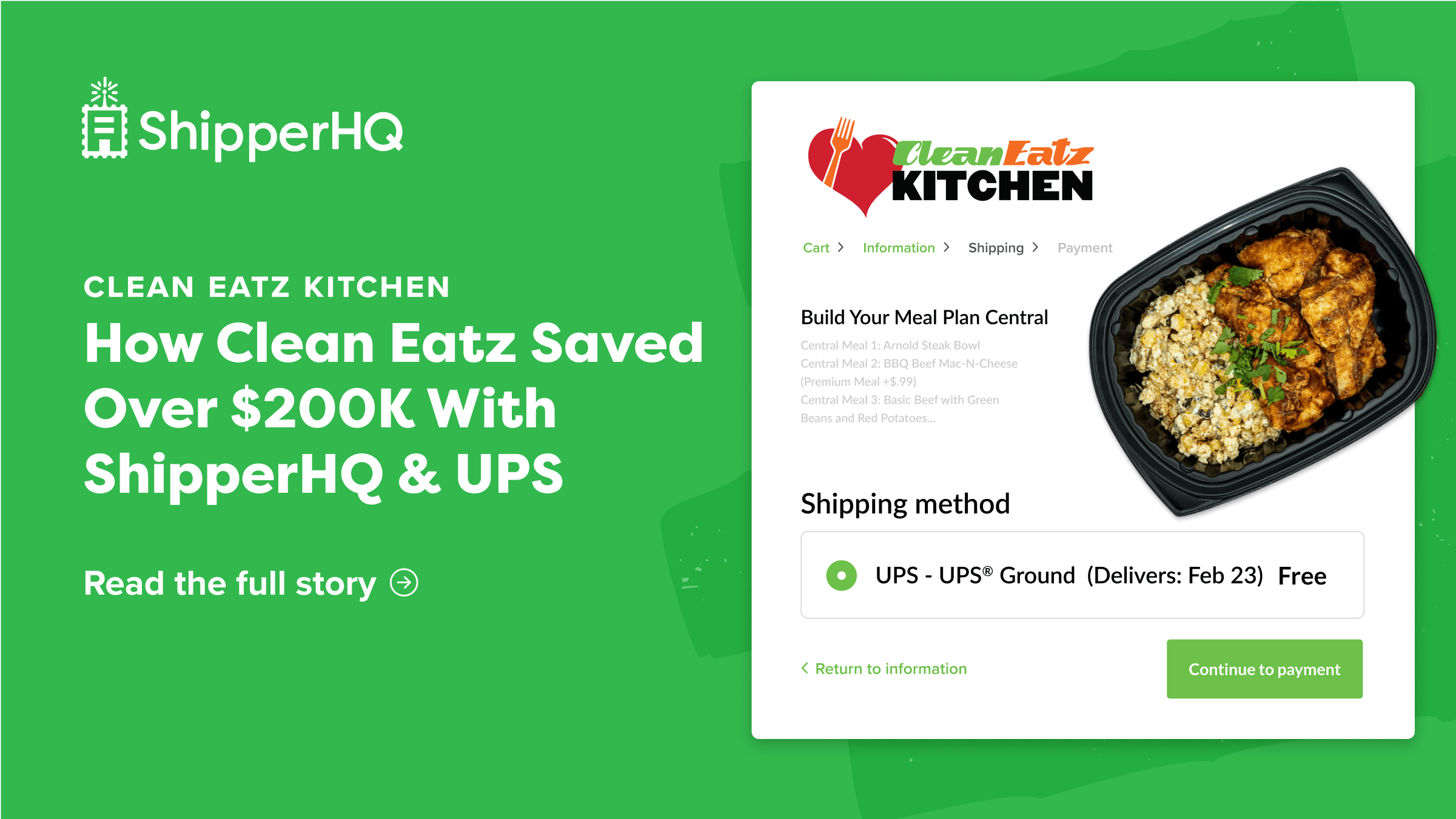 clean eatz - shipperhq shipping app