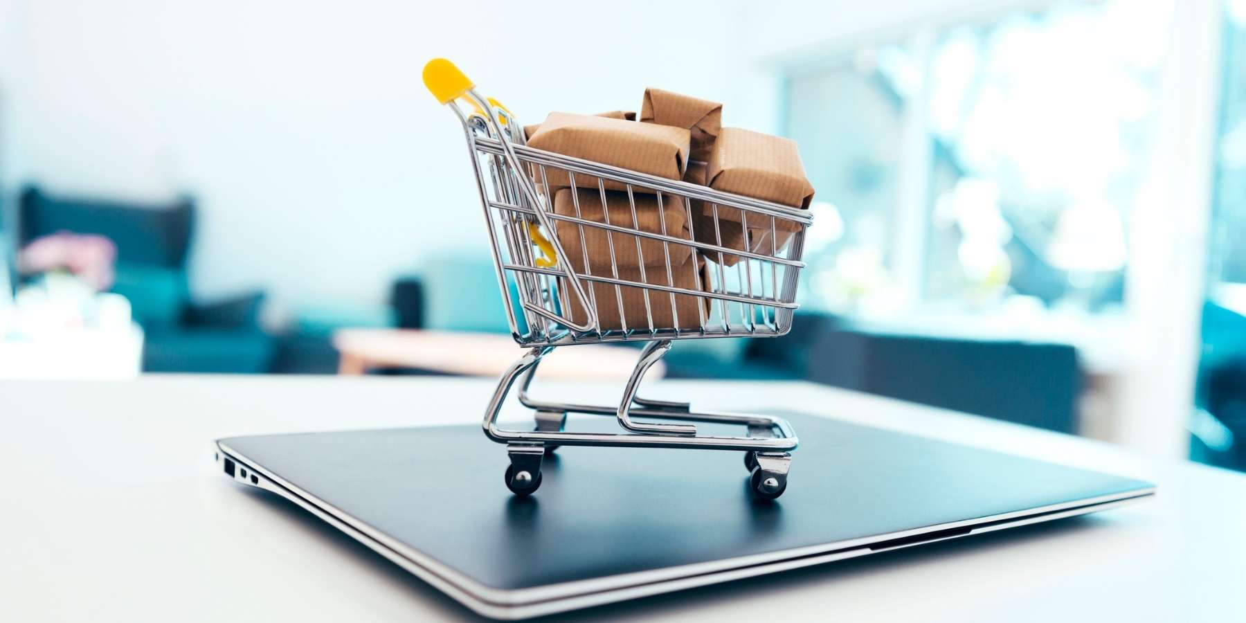 ecommerce cart with parcels